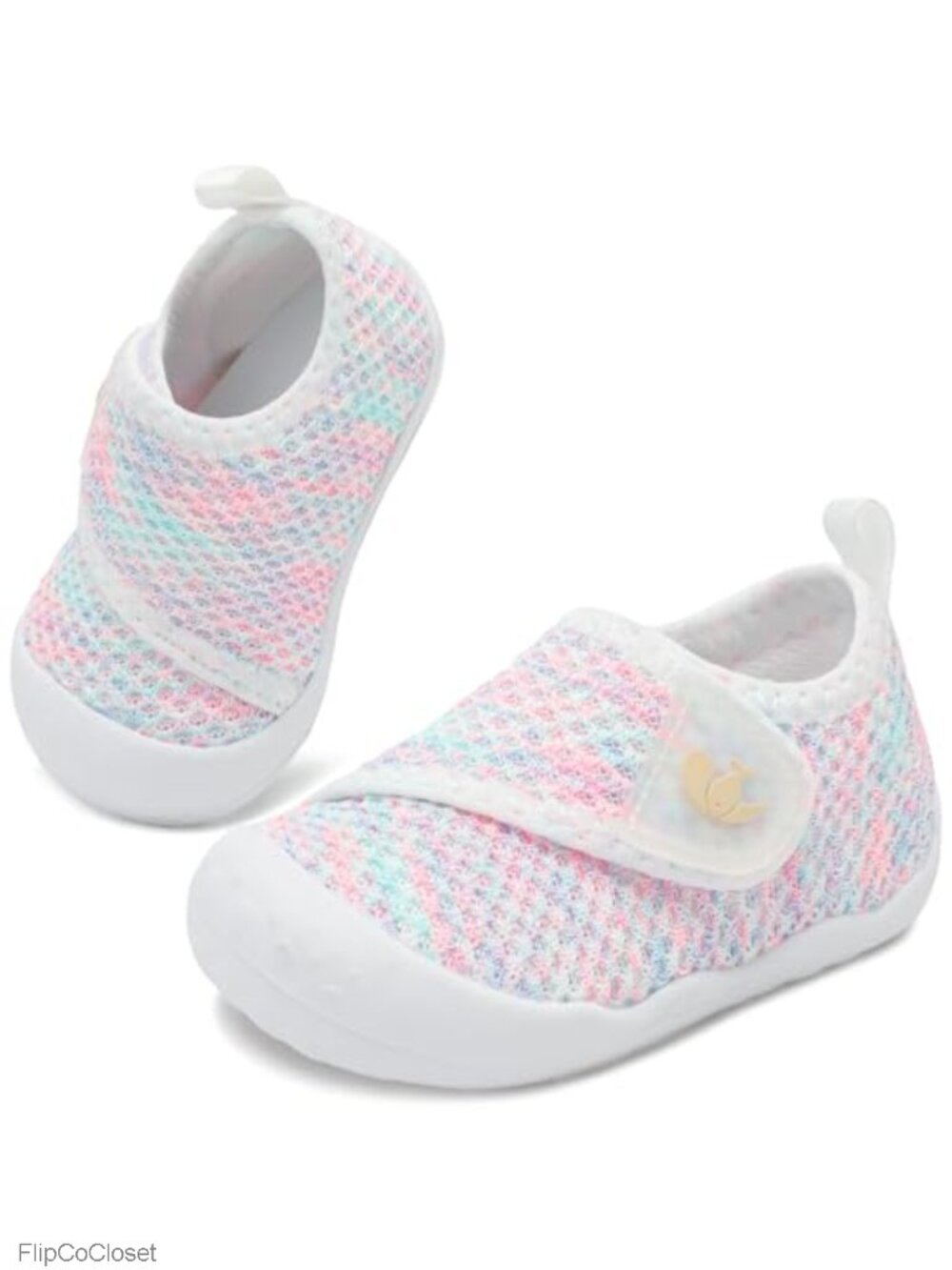 Baby First Walking Shoes Wide Round Toe Knitted Sneakers Slip On